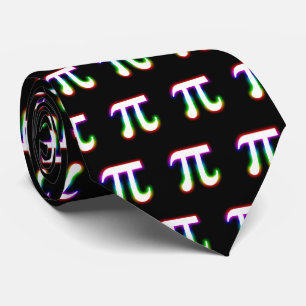 Colourful Glowing Pi Pattern Geek Black Tie