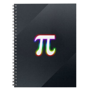 Colourful Glowing Pi Spiral Notebook