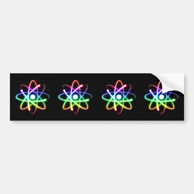 Colourful Glowings Atoms - Bumper Sticker (Front)