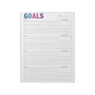 Colourful Goal Tracking Notepad
