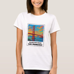 Colourful Golden Gate bridge San Francisco travel T-Shirt