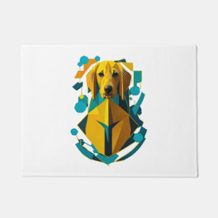 Colourful Golden Retriever Art Doormat