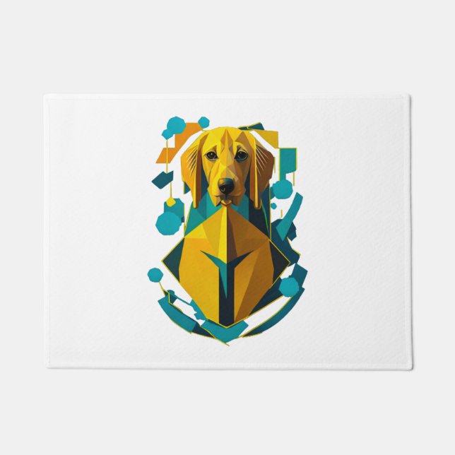 Colourful Golden Retriever Art   Doormat (Front)