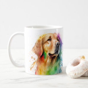 Colourful Golden Retriever Dog Pet Coffee Mug, Cu Mug