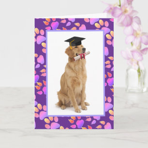 Colourful Golden Retriever Graduation  Card