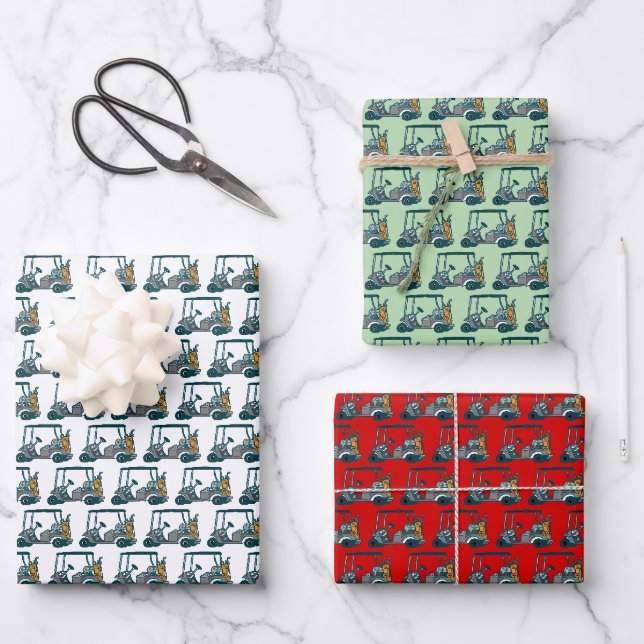 Colourful Golf Carts #2 Wrapping Paper Sheets (Front)