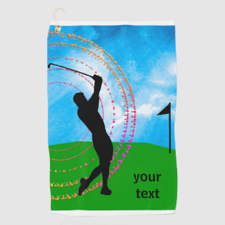 Colourful Golf Swing Golf Towel