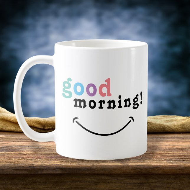 Colourful Good Morning Typography Coffee Mug (Creator Uploaded)