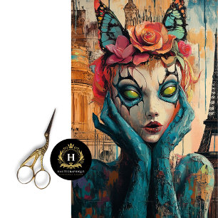 Colourful Gothic Paris Gargoyle Decoupage Tissue Paper