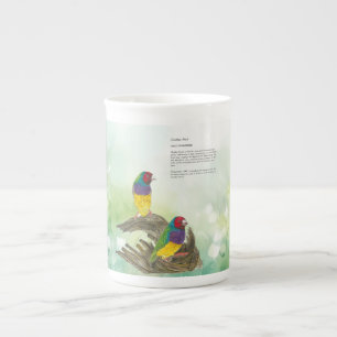 Colourful Gouldian Finch Bird Watercolours Bone China Mug
