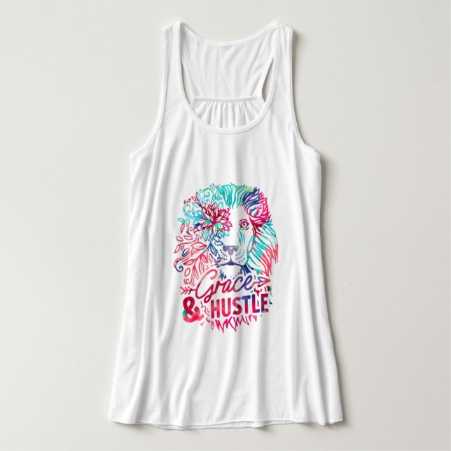 Colourful Grace & Hustle Lion Sweatshirt Singlet (Design Front)