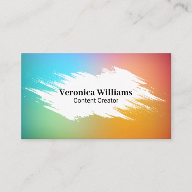 Colourful Gradient Background Business Card (Front)