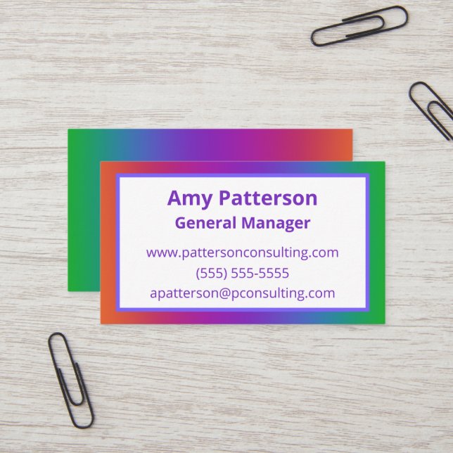 Colourful Gradient Business Cards (Front/Back In Situ)