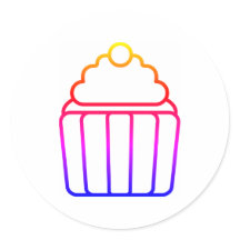 Colourful Gradient Cupcake Sticker Sheet