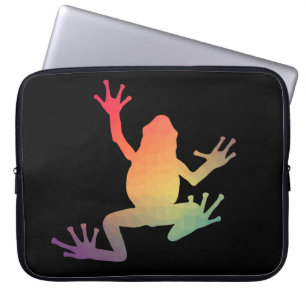 Colourful Gradient Frog Lover Gifts Laptop Sleeve