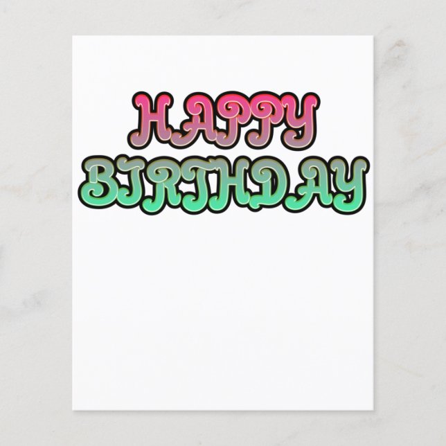 Colourful Gradient Happy Birthday Typography Flyer (Front)