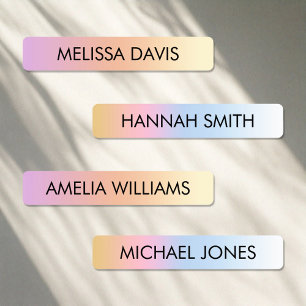 Colourful Gradient Kids Waterproof Name Labels