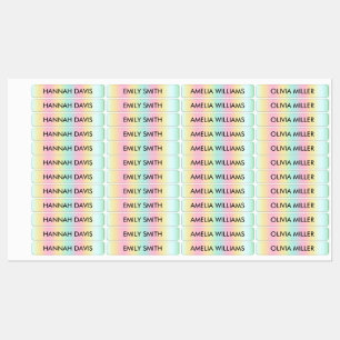 Colourful Gradient Kids Waterproof Name Labels