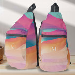 colourful gradient modern monogram travel<br><div class="desc">Introducing the "Modern Monogram Colourful Abstract Gradients Travel Sling Bag" designed by PixeliaDesigns, a masterpiece of vibrant colour and minimalist design for the contemporary woman. Crafted with a unique blend of modern abstract gradients, this sling bag stands out with its personalised white monogram, embodying both style and simplicity. Ideal for...</div>