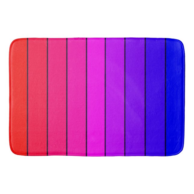 Colourful Gradient Stripes Bath Mat (Front)