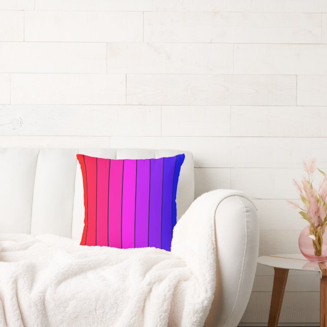 Colourful Gradient Stripes Cushion (Couch)