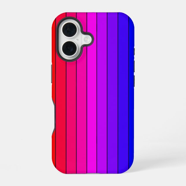 Colourful Gradient Stripes iPhone 16 Case (Back)