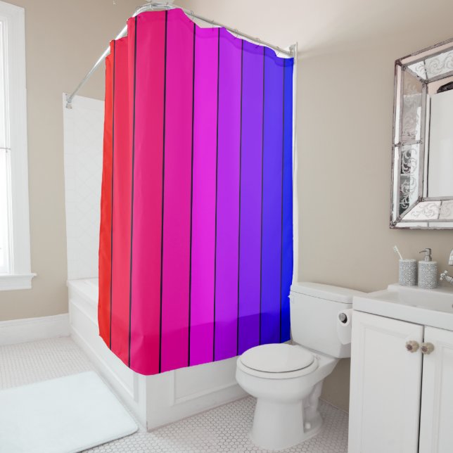 Colourful Gradient Stripes Shower Curtain (In Situ)