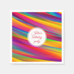 Colourful Gradients Abstract Art Birthday Party Napkin