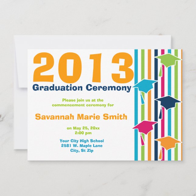 Colourful Graduation Ceremony Invitations (Front)