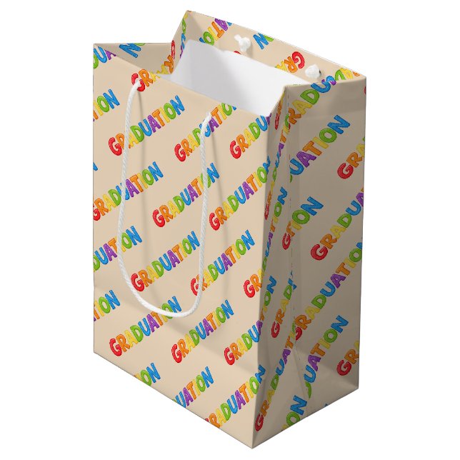 Colourful Graduation  Medium Gift Bag (Front Angled)