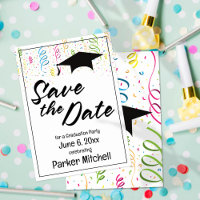 Colourful Graduation Party Save the Date Card