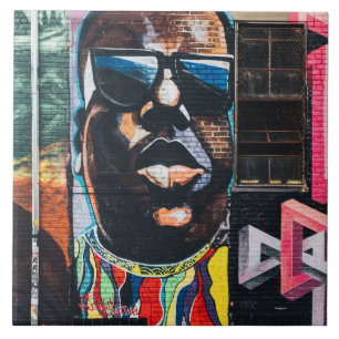 Colourful Graffiti African American Tile