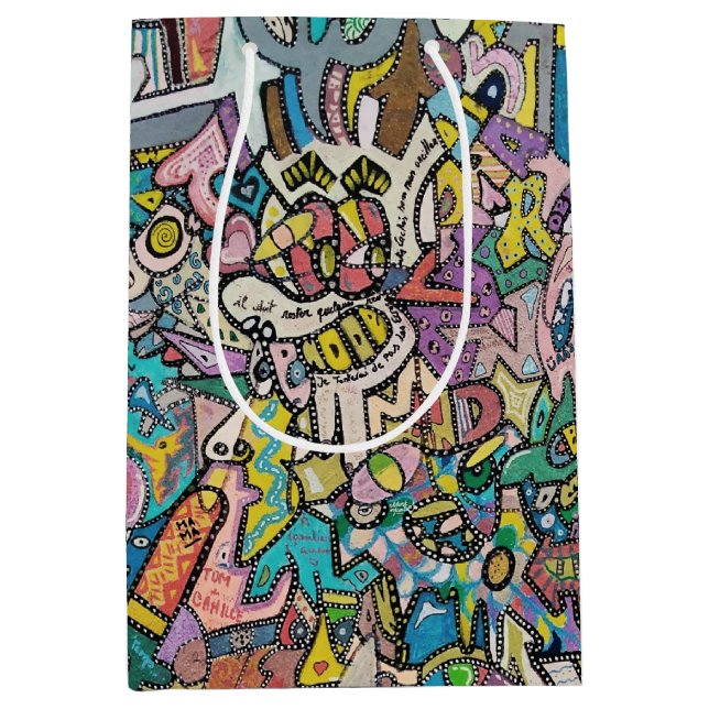 Colourful Graffiti Art, Medium Gift Bag (Front)