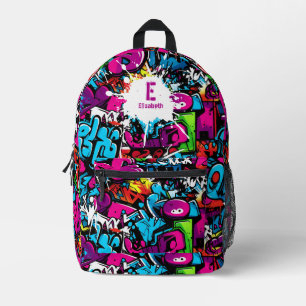Colourful Graffiti Art Name Printed Backpack