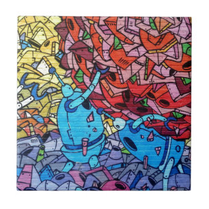 Colourful Graffiti Art Tile