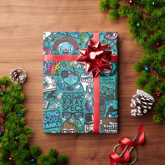 Colourful Graffiti Art, Wrapping Paper (Holiday Gift)