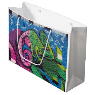 Colourful Graffiti Chameleon Large Gift Bag