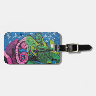 Colourful Graffiti Chameleon Luggage Tag