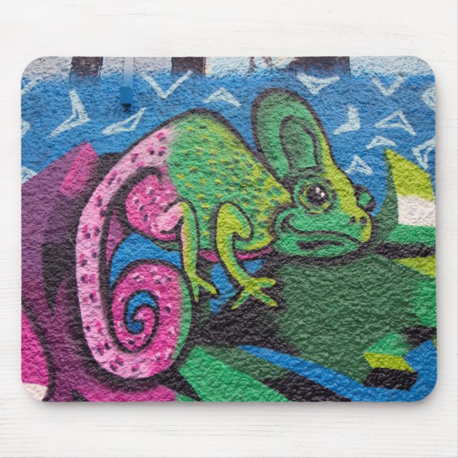 Colourful Graffiti Chameleon Mouse Pad (Front)
