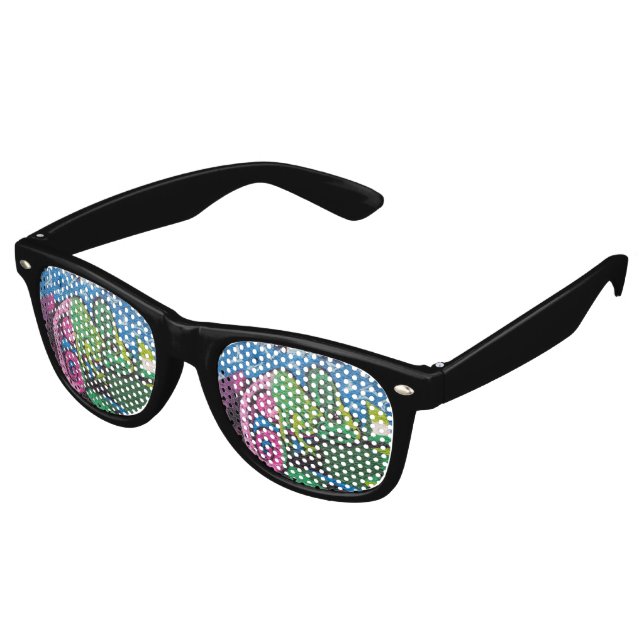 Colourful Graffiti Chameleon Retro Sunglasses (Angled)