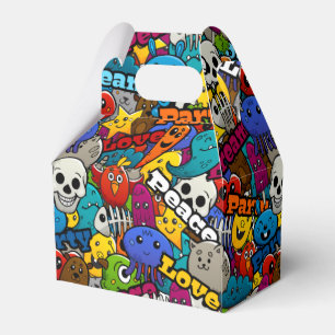 Colourful Graffiti Characters Pattern Favour Box