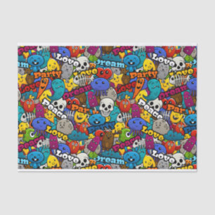 Colourful Graffiti Characters Pattern Tissue Paper