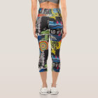Colourful Graffiti Design Capri Leggings