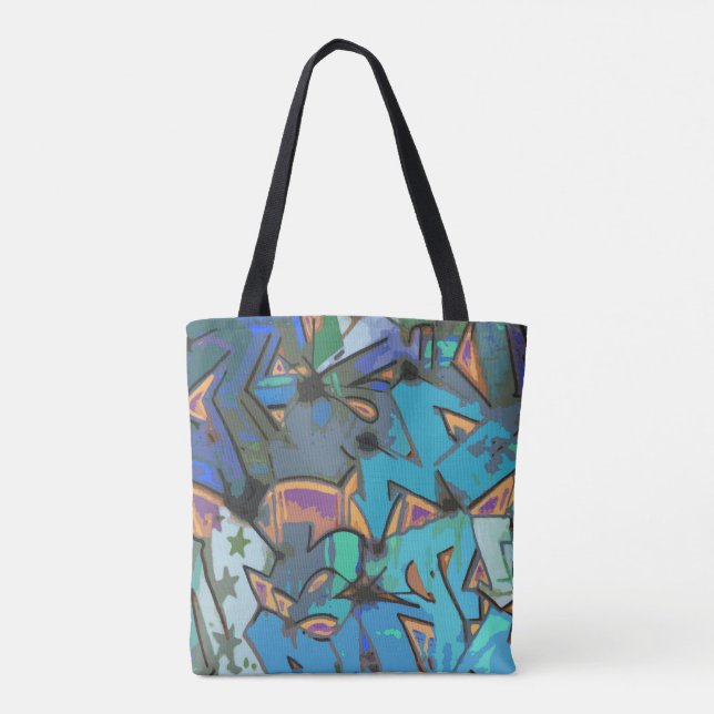 Colourful Graffiti Design Tote Bag (Back)