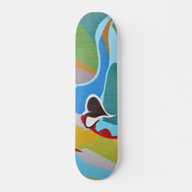 Colourful Graffiti Heart Art Skateboard (Front)