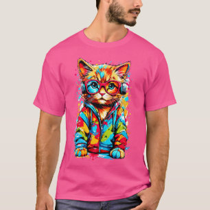 Colourful graffiti illustration of a colourful lit T-Shirt