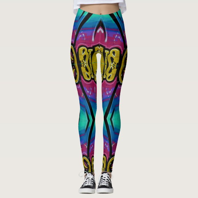 Colourful graffiti leggings (Front)