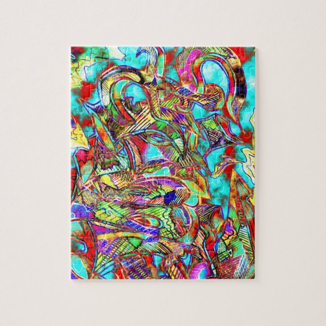 Colourful Graffiti Letters Puzzle (Vertical)