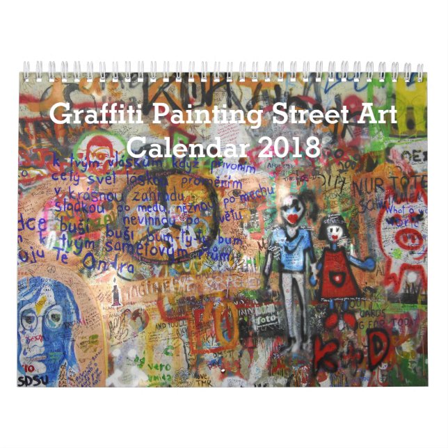 Colourful Graffiti Painting Street Art 2018 Calendar (Cover)