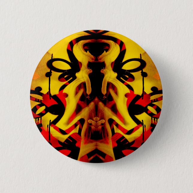 Colourful graffiti pattern 6 cm round badge (Front)
